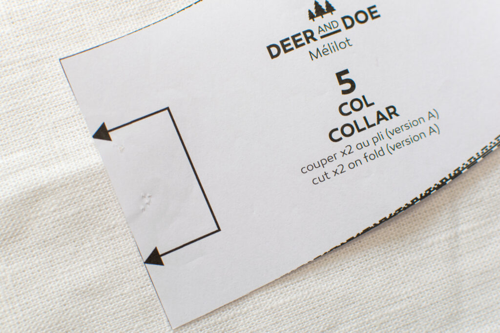 Cut on Fold Marking on Sewing Pattern