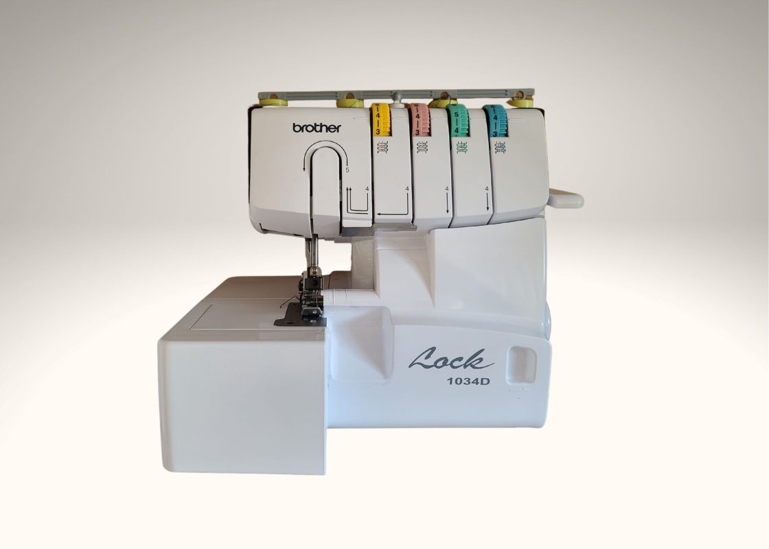 Brother 1034D serger with color-coded threads