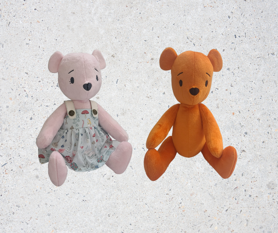 Charlotte memory bear in pink dress