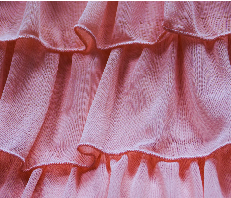 Close-up of gathered fabric on a blouse