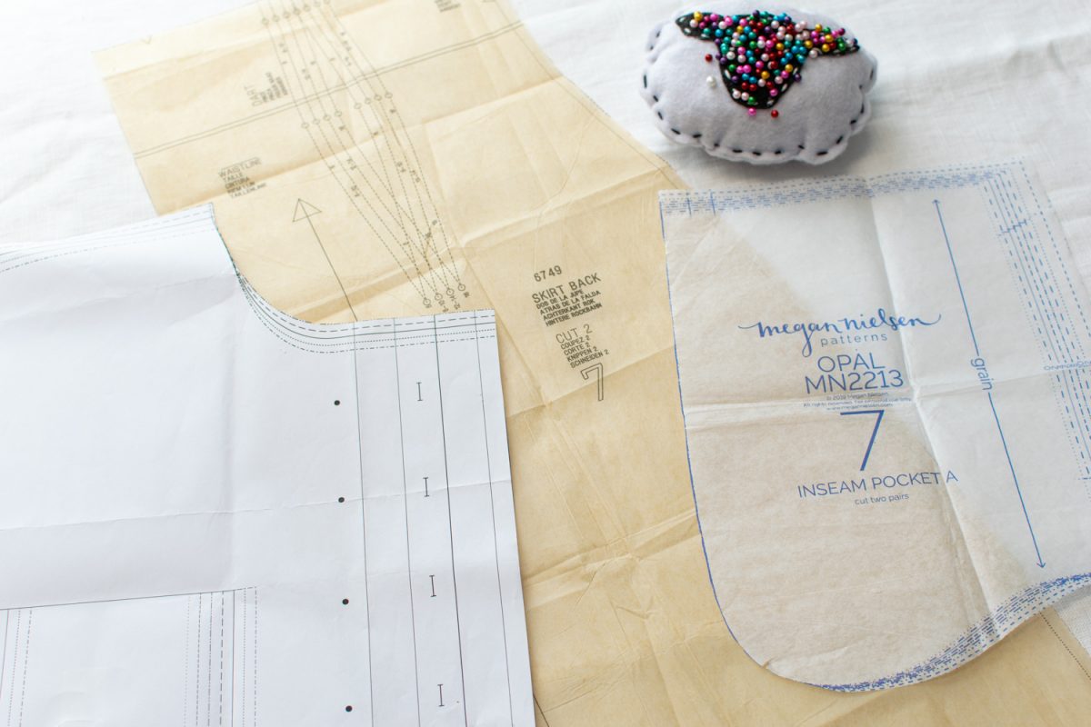 Sewing pattern symbols on paper pattern