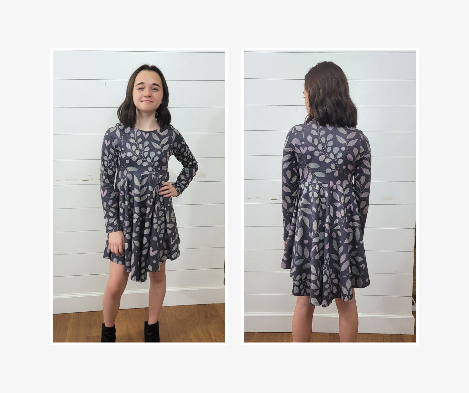 Finished Tofino dress in heavy double-brushed poly