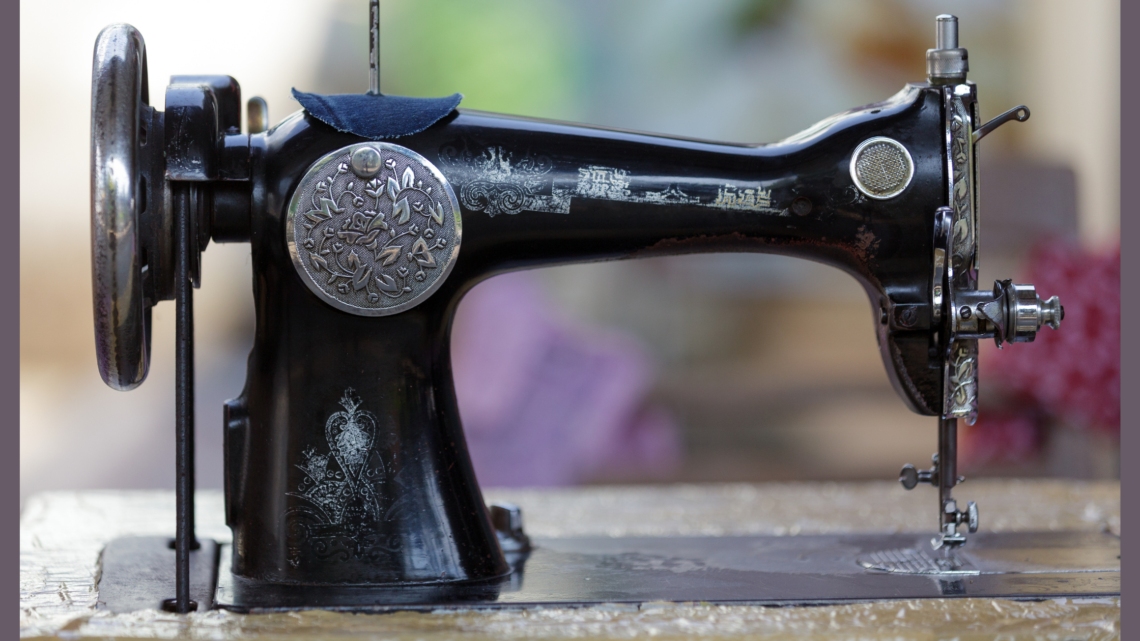 Early sewing machine patent diagram