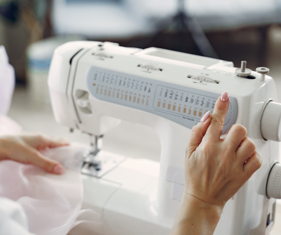 Organized sewing room with patterns, fabric, and tools to stay productive while sewing machine is in repair