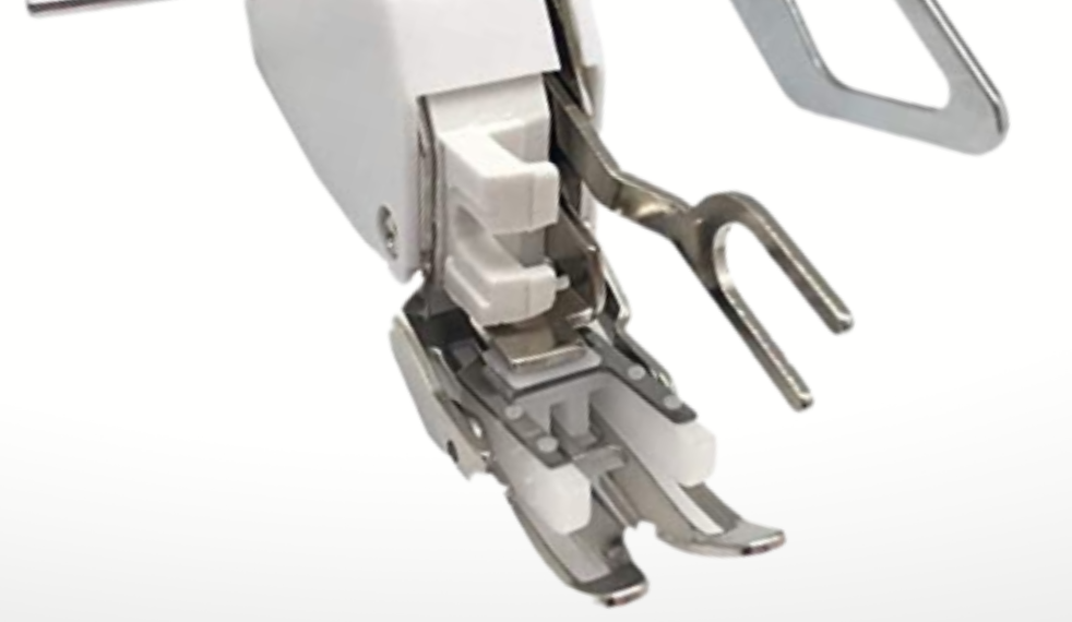 Walking foot attached to a sewing machine for even fabric feeding